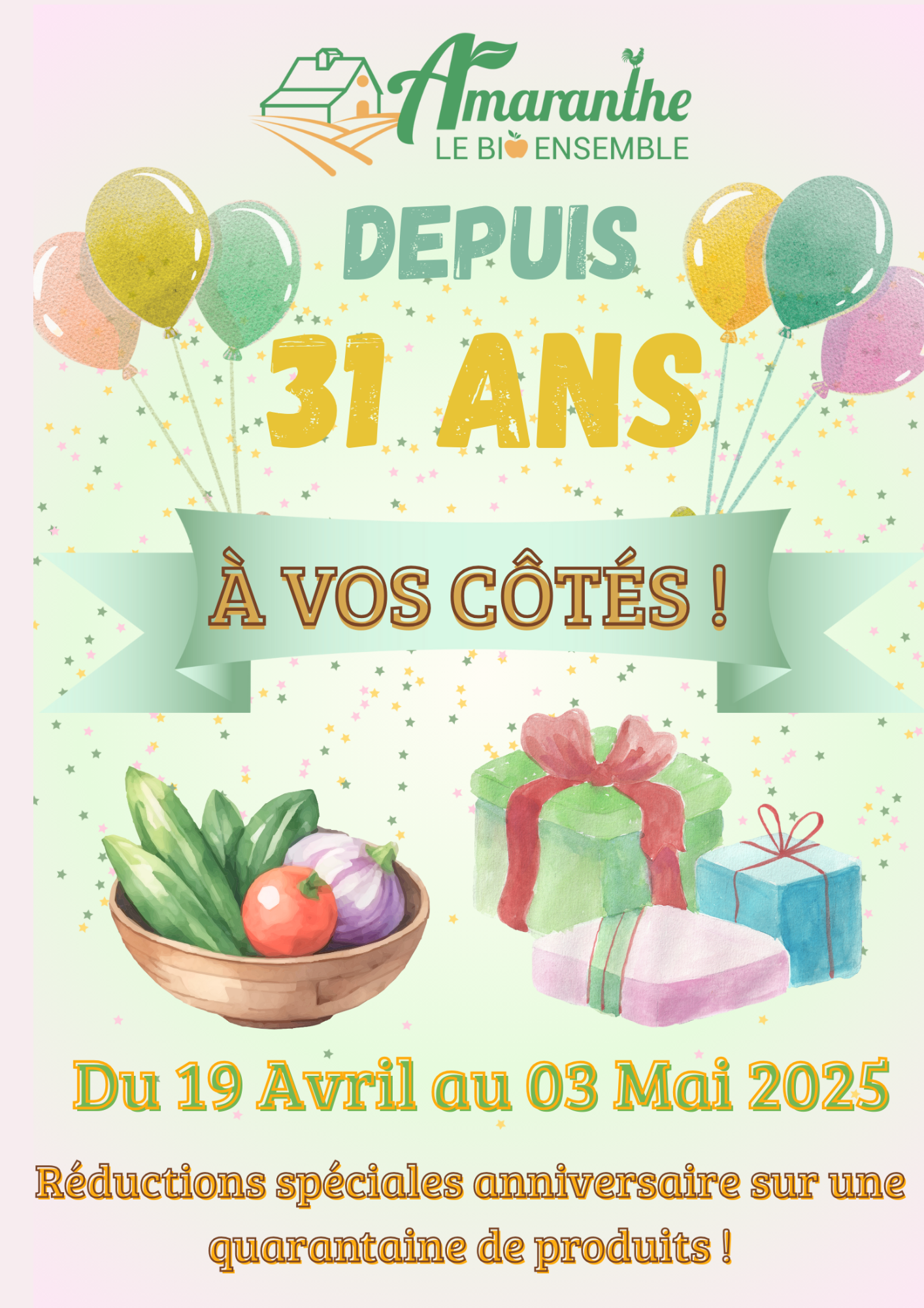 Lire la suite à propos de l’article 31 ans magasin Amaranthe bio Montlucon
